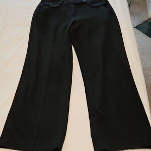 Larry Levine Classic Black Wide-Leg Pants